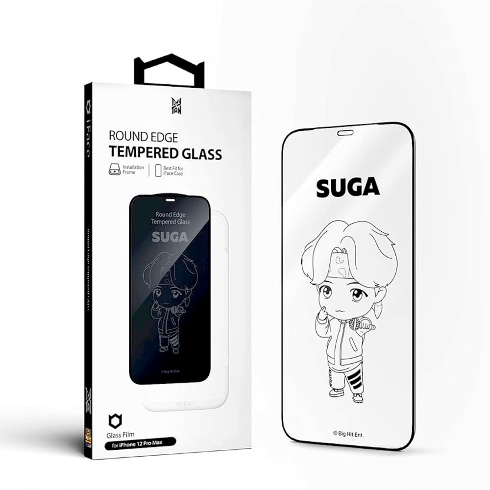 iFace TinyTAN BTS (SUGA) Tempered Glass Screen Protector for iPhone 12 Mini NEW